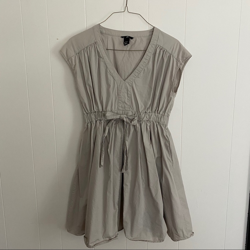 H&M Cotton Tie Front Dress with Pockets